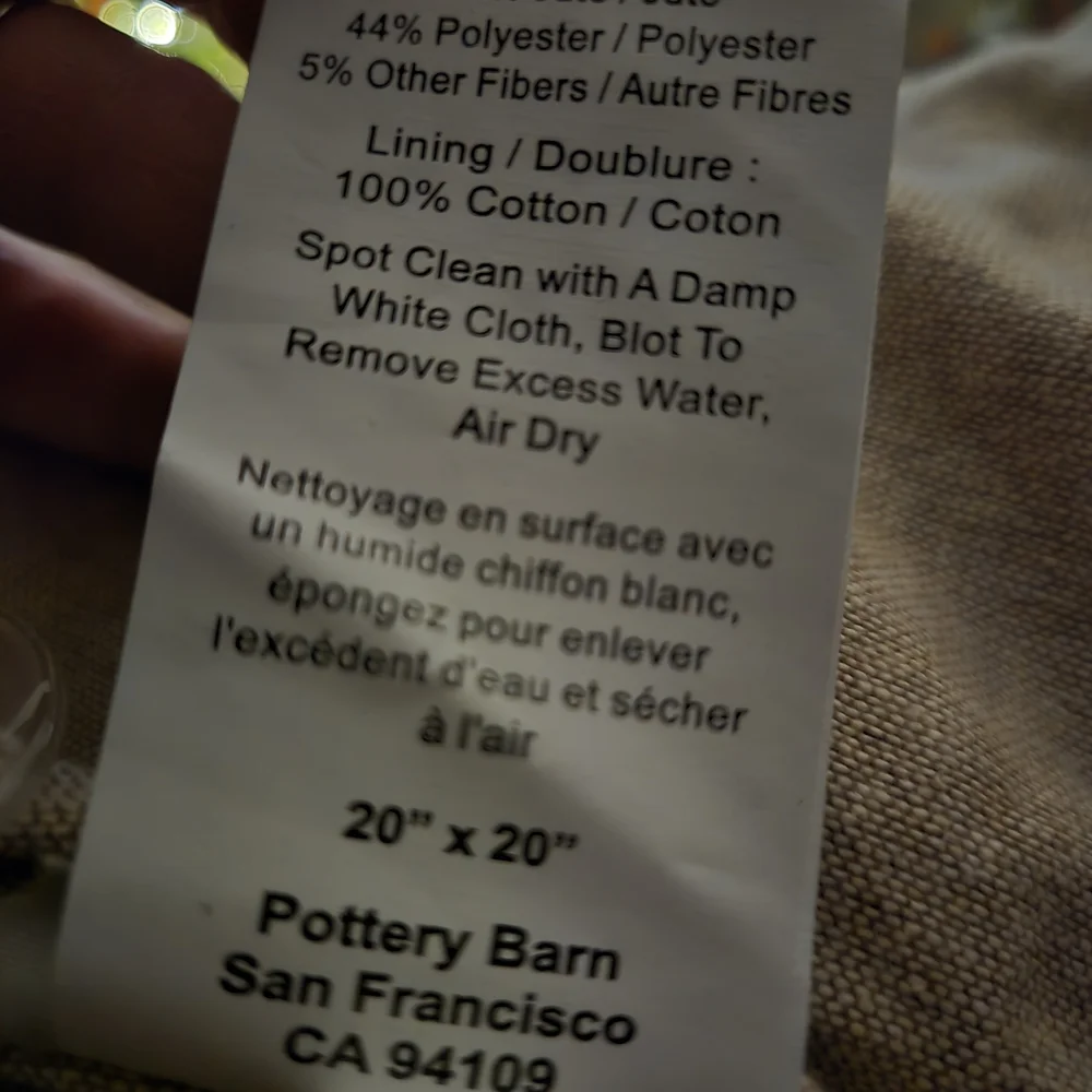 Pottery Barn Tan and Brown Bear Embroidered Pillow Cover - Picture 6 of 8